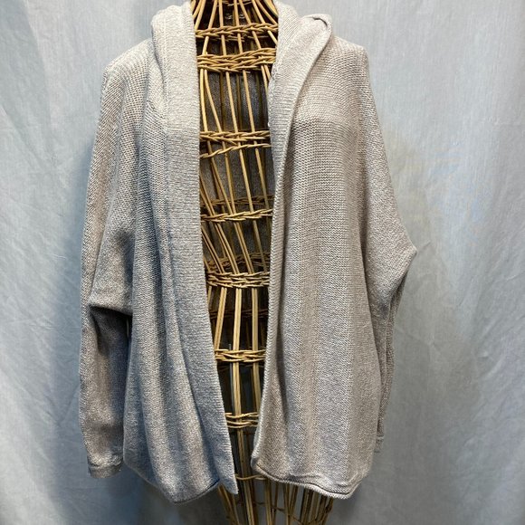 SONOMA KNIT OPEN BEIGE CARDIGAN  WITH HOOD SIZE SMALL - Picture 1 of 8